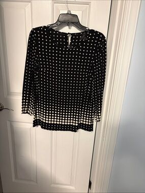 J. Crew black and White Polka Dot Long Sleeve Blouse